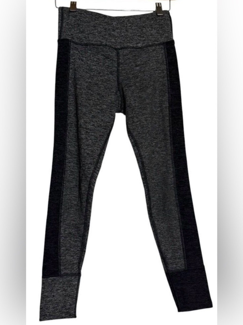 Vuori Asymmetric Block High Rise Leggings XS Heather Gray Black Yoga - Picture 2 of 10